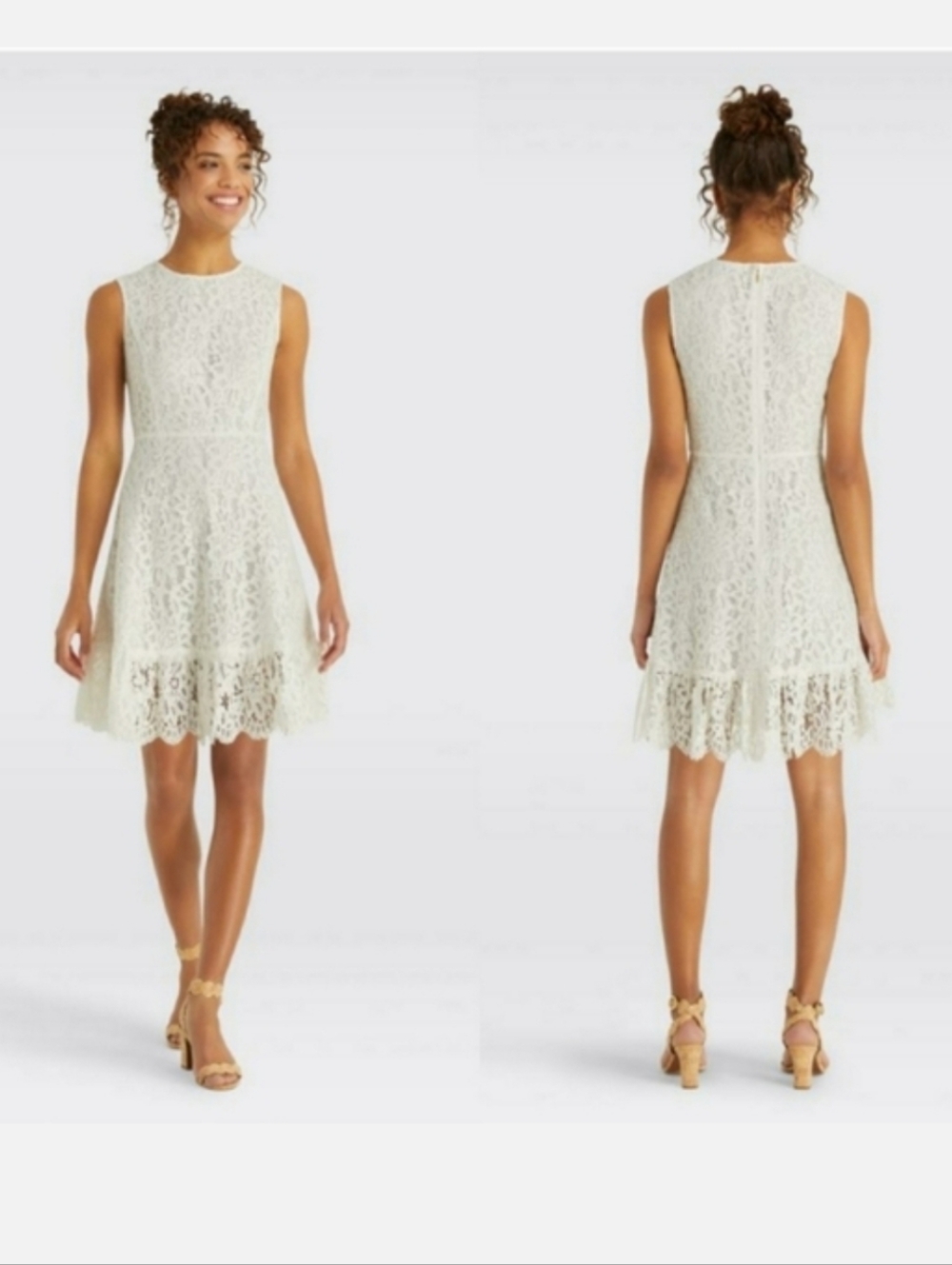 Draper James Lace Trim Sleeveless White Romantic Midi Sz 8 Wedding Boho NWT